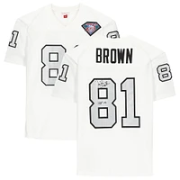 Maillot authentique autographié par Tim Brown des Oakland Raiders pour le 75e anniversaire de la NFL avec Mitchell & Ness et l'inscription « HOF 2015 »