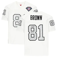 Maillot authentique autographié par Tim Brown des Oakland Raiders pour le 75e anniversaire de la NFL avec Mitchell & Ness et l'inscription « HOF 2015 »
