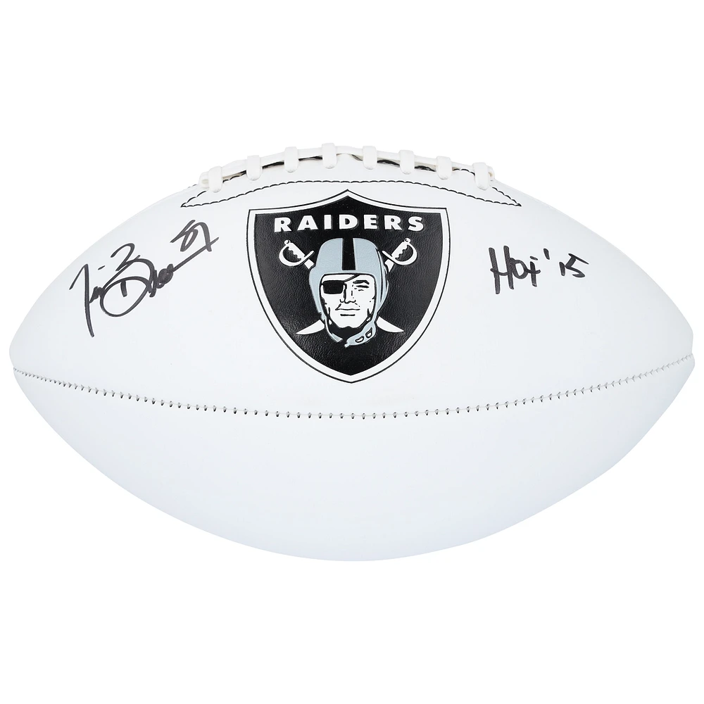 Tim Brown Oakland Raiders Autographed White Panel Franklin Football with "HOF 15" Inscription