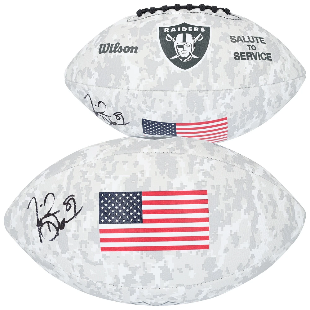 Tim Brown Oakland Raiders Autographed Wilson 2024 Salute To Service Football 
