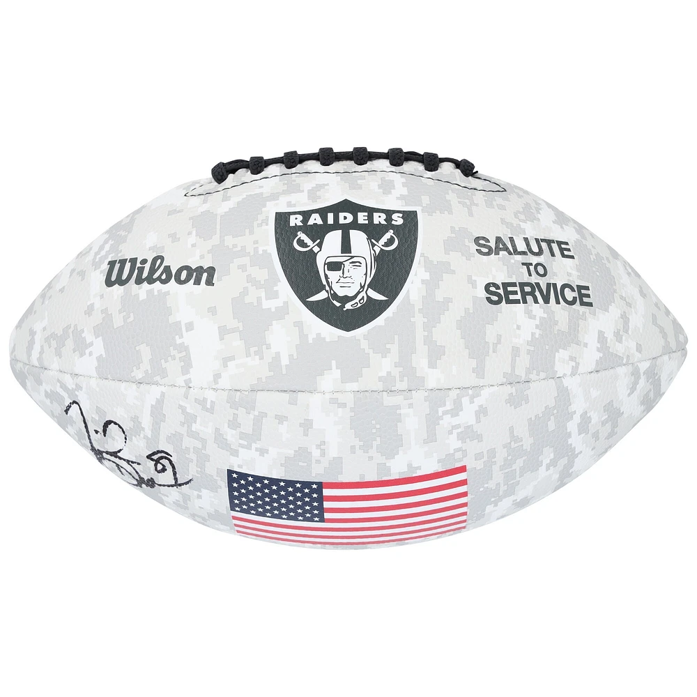 Tim Brown Oakland Raiders Autographed Wilson 2024 Salute To Service Football 