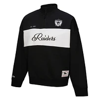 Women's Mitchell & Ness Black Oakland Raiders Quarter-Zip Jacket