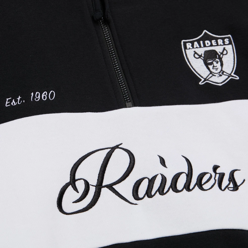 Women's Mitchell & Ness Black Oakland Raiders Quarter-Zip Jacket