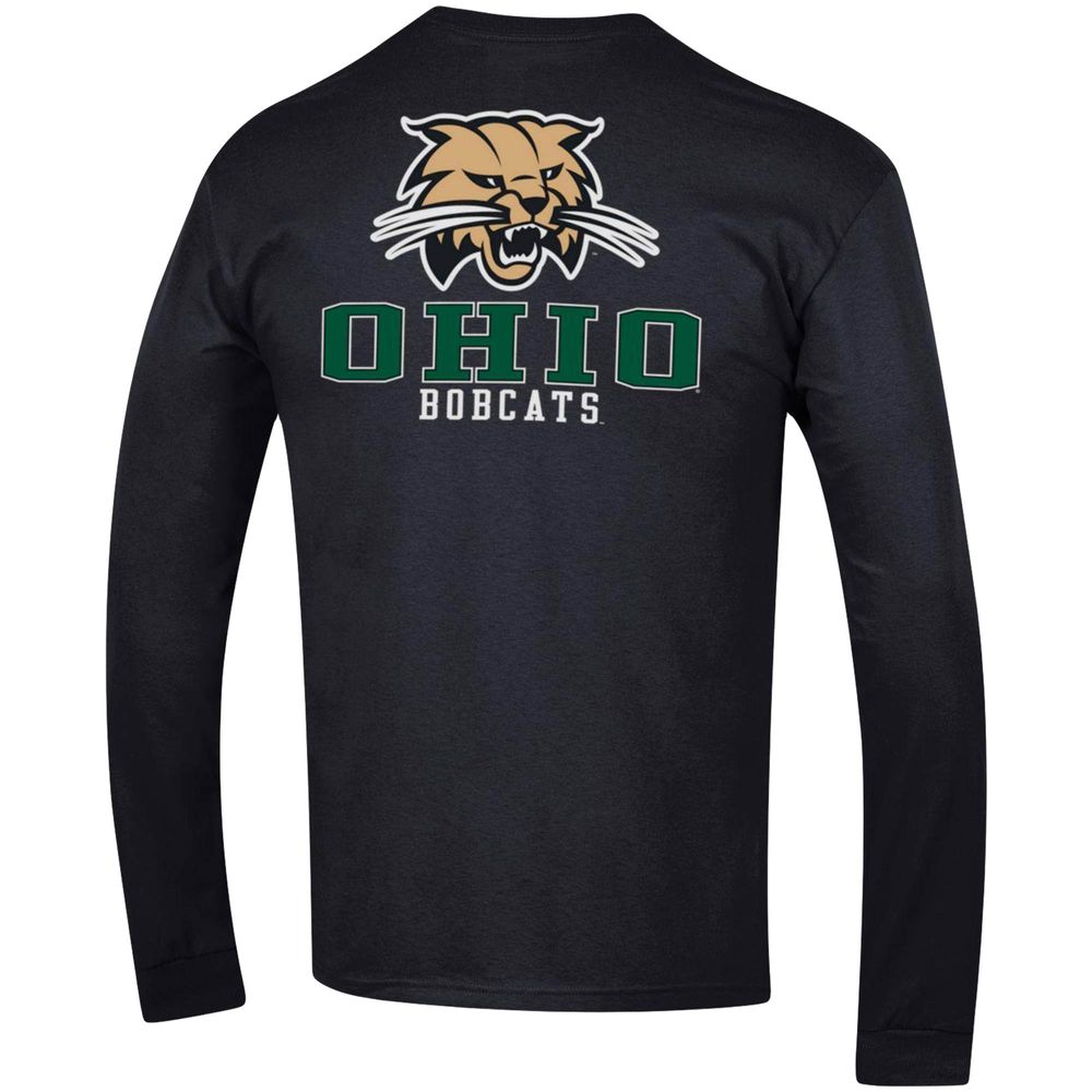 Men's Champion Black Ohio Bobcats Team Stack Long Sleeve T-Shirt