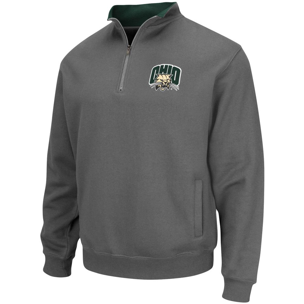 Men's Colosseum Charcoal Ohio Bobcats Tortugas Logo Quarter-Zip Jacket