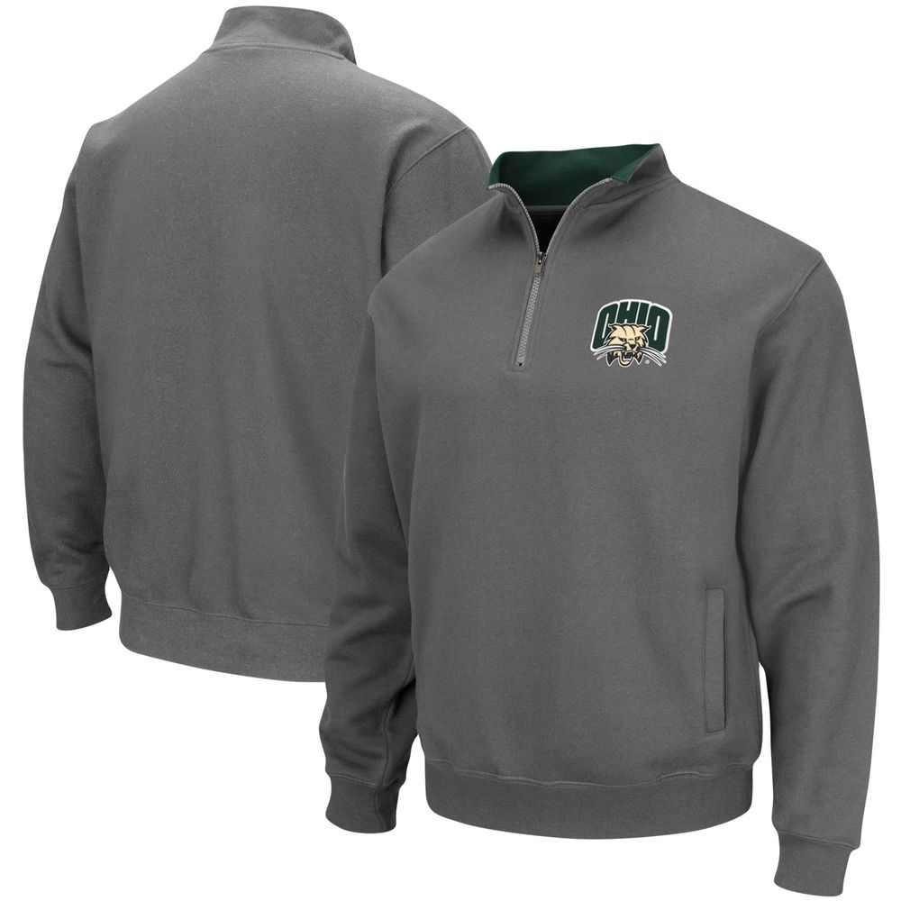 Men's Colosseum Charcoal Ohio Bobcats Tortugas Logo Quarter-Zip Jacket