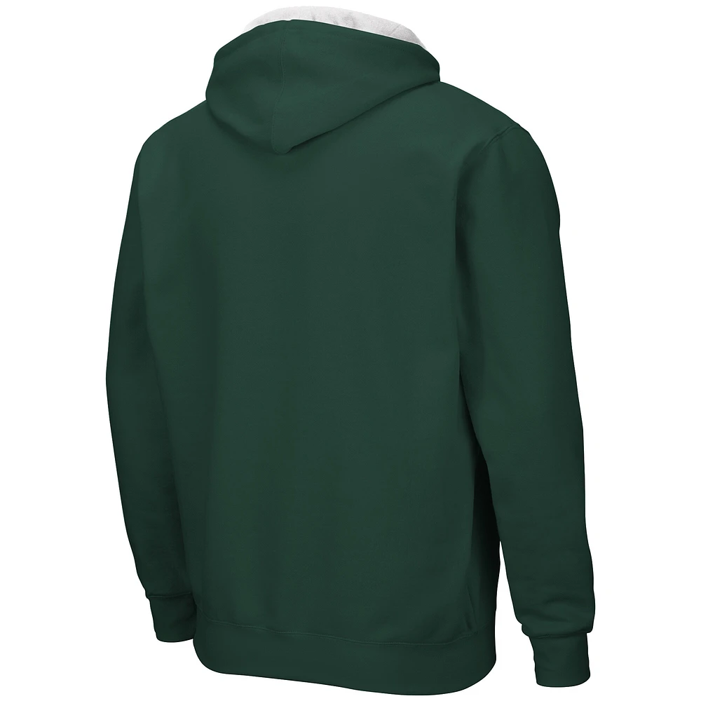 Colosseum Green Ohio Bobcats Arch & Logo 3.0 Sweat à capuche entièrement zippé pour homme