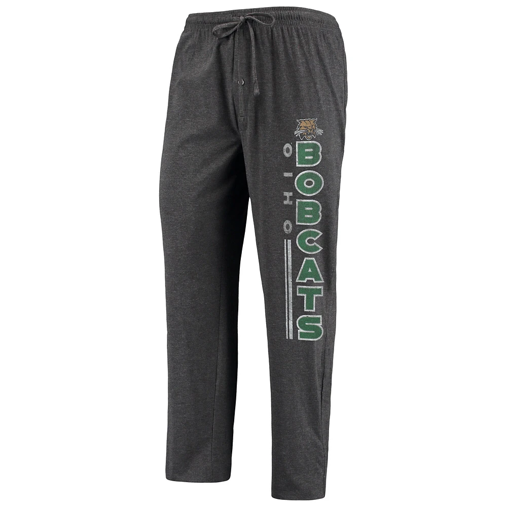 Concepts Sport T-shirt et pantalon Ohio Bobcats Meter anthracite chiné/vert pour homme