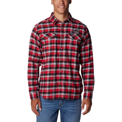 Chemise à manches longues en flanelle Columbia Scarlet Ohio State Buckeyes Flare Gun