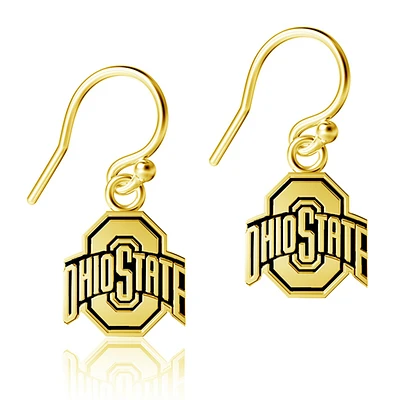 Dayna Designs Ohio State Buckeyes Boucles d'oreilles pendantes plaquées or