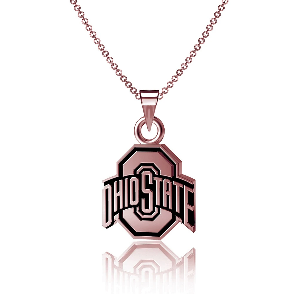 Dayna Designs Ohio State Buckeyes Rose Gold Pendant Necklace