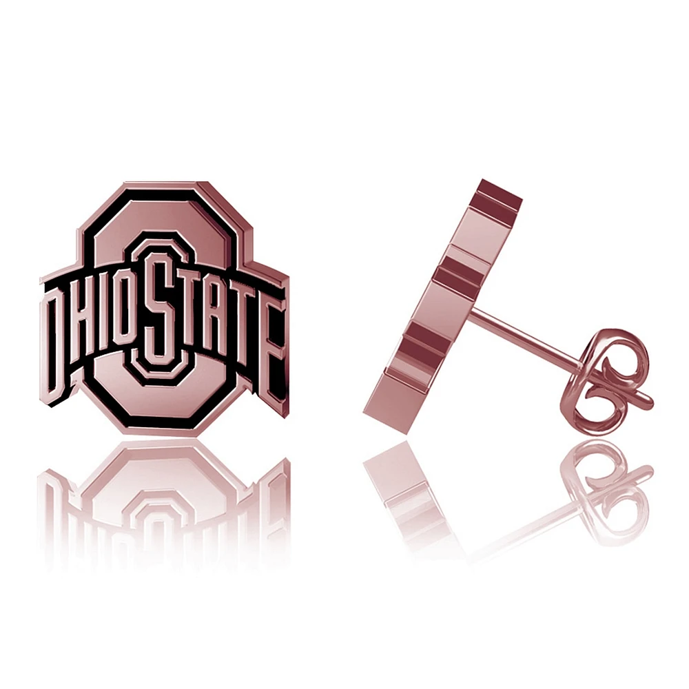 Dayna Designs Ohio State Buckeyes Rose Gold Post Earrings