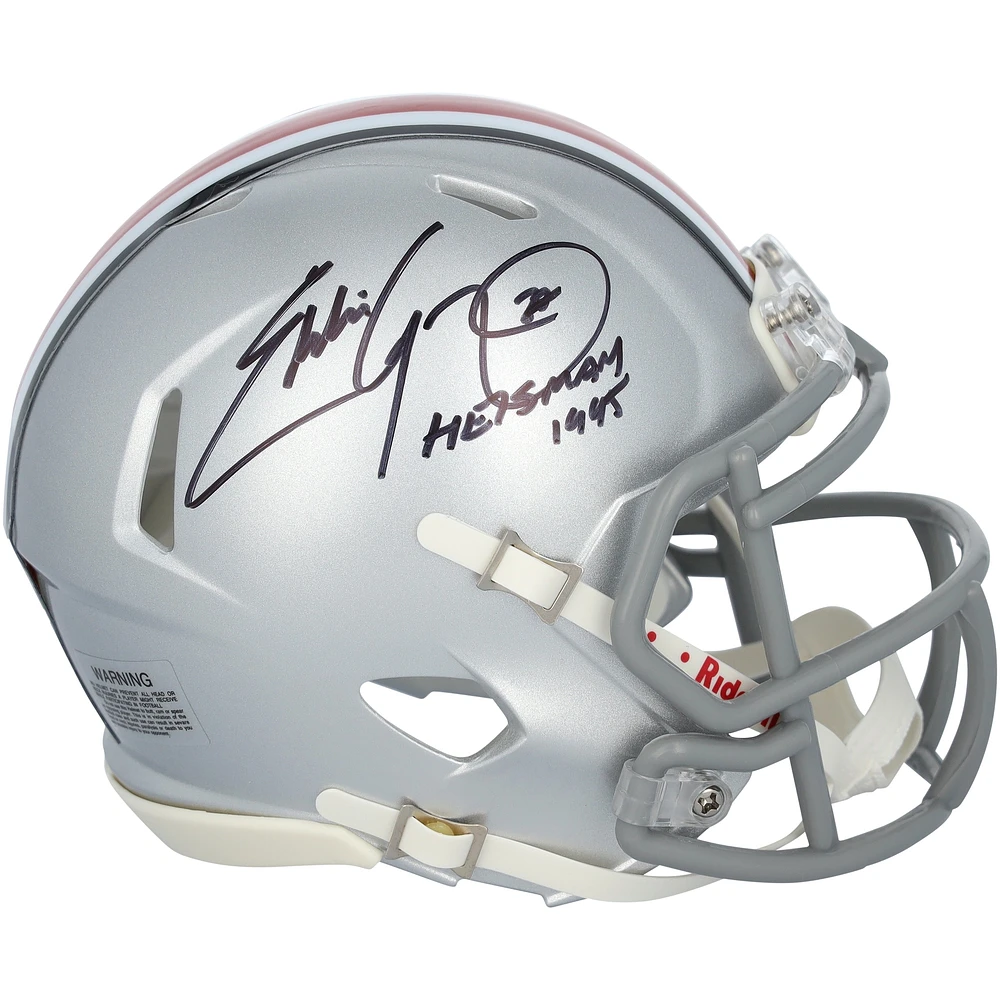Eddie George Ohio State Buckeyes Autographed Riddell Speed Mini Helmet with "Heisman 1995" Inscription