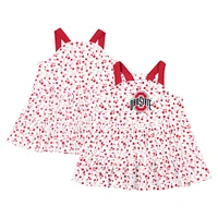 Robe à fleurs Robin Colosseum blanche pour fille Ohio State Buckeyes