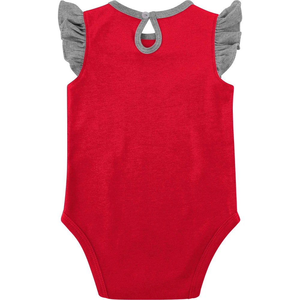 Girls Newborn & Infant Scarlet/Gray Ohio State Buckeyes Spread the Love 2-Pack Bodysuit Set