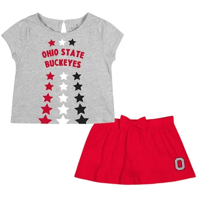 Outerstuff Girls Preschool Royal, Red Chicago Cubs Forever Love Tri-Blend T- shirt and Leggings Set