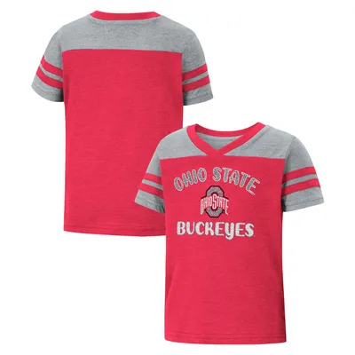 Girls Youth Colosseum Cardinal Iowa State Cyclones Practically Perfect  Striped T-Shirt