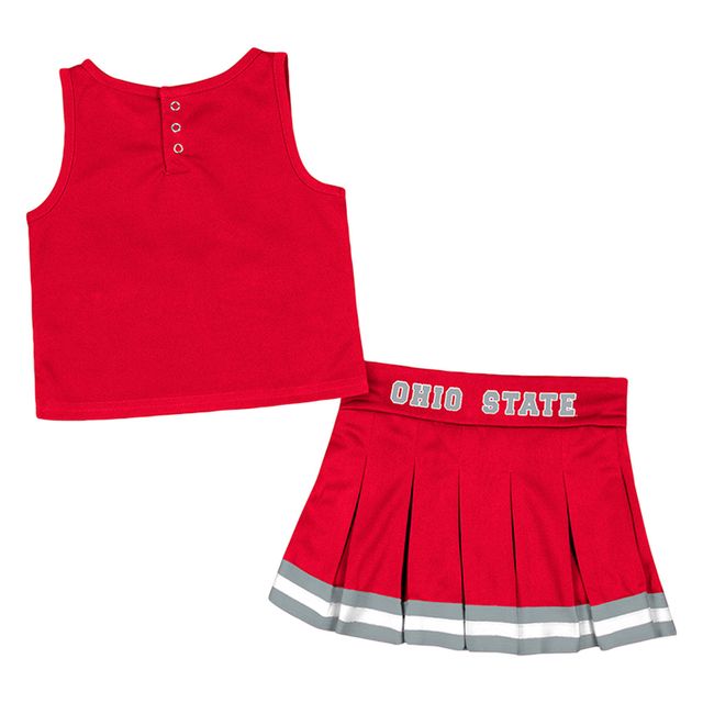 Filles Toddler Colosseum Scarlet Ohio State Buckeyes Carousel Ensemble de pom-pom girl