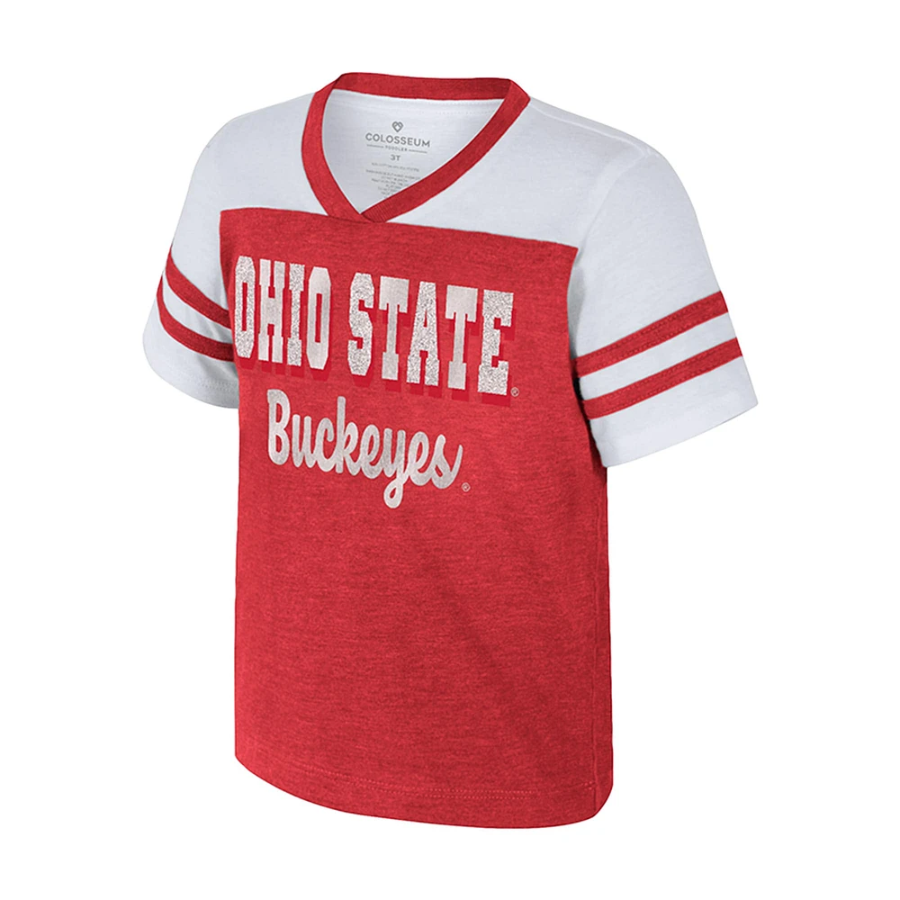 Girls Toddler Colosseum Scarlet Ohio State Buckeyes Space Opera T-Shirt