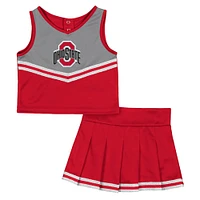 Ensemble haut et jupe de cheerleading pour filles Colosseum Scarlet Ohio State Buckeyes Time For Recess