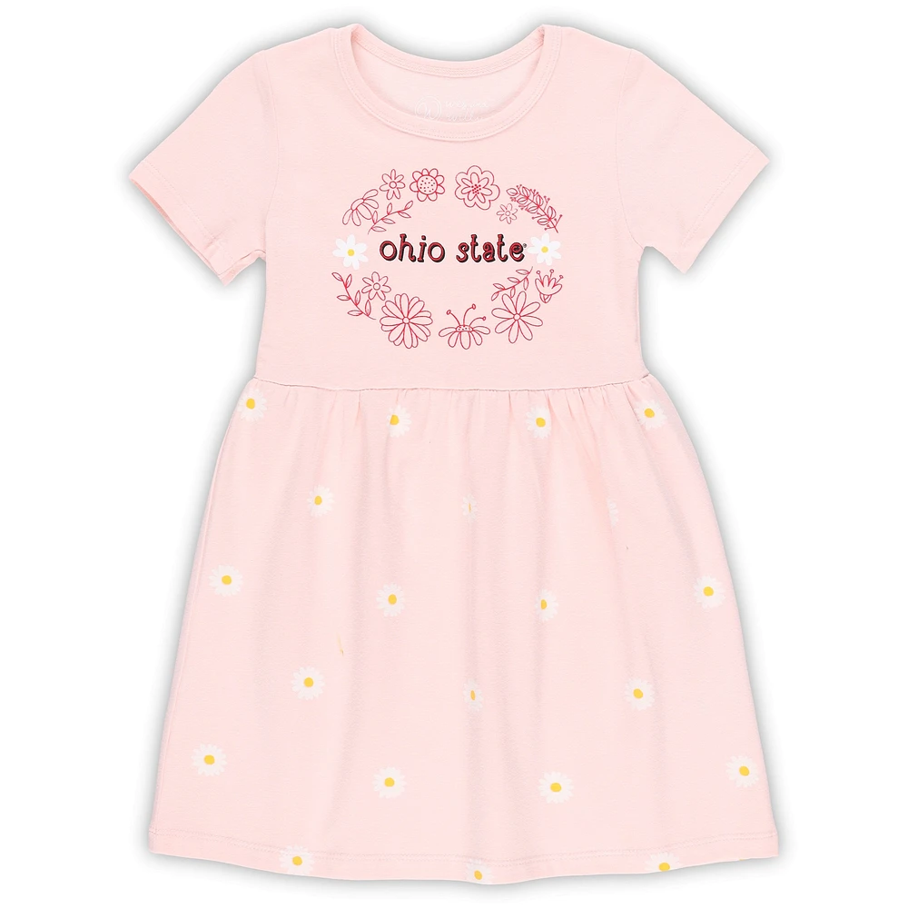 Girls Toddler Wes & Willy Pink Ohio State Buckeyes Daisy Dress