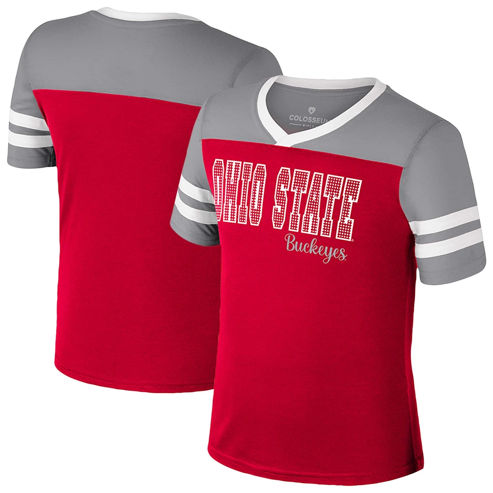 T-shirt Space Opera pour jeunes filles du Colisée Scarlet Ohio State Buckeyes