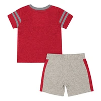 Ensemble t-shirt et short pour bébé Colosseum Heather Scarlet Ohio State Buckeyes