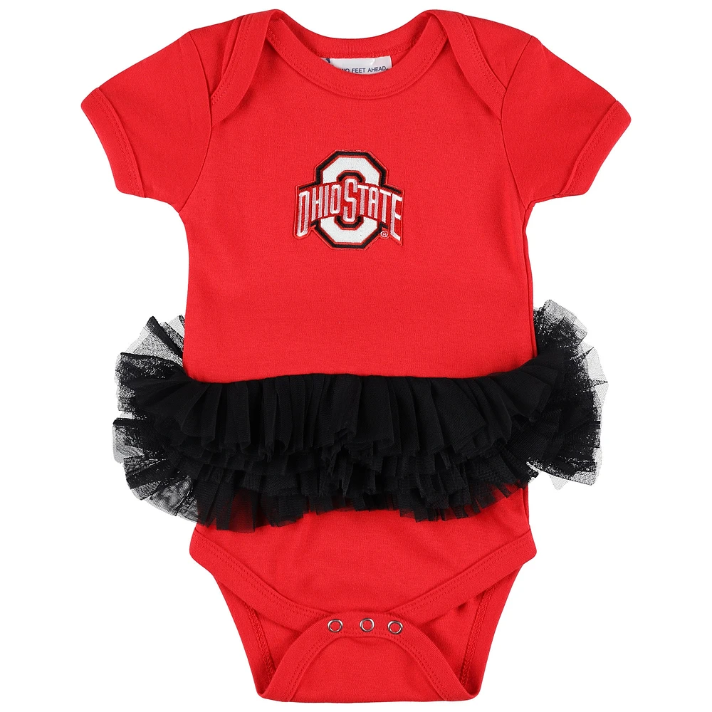 Body tutu pour bébé et nouveau-né Two Feet Ahead Scarlet Ohio State Buckeyes