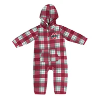 Colosseum Scarlet/Grey Ohio State Buckeyes Farays Plaid Full-Zip Hoodie Jumper