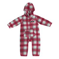 Infant Colosseum Scarlet/Gray Ohio State Buckeyes Farays Plaid Full-Zip Hoodie Jumper