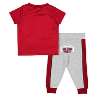 Ensemble maillot et pantalon Ka-Boot-It des Ohio State Buckeyes Colosseum Scarlet/Heather Grey pour bébé