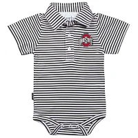 Infant Garb Black/White Ohio State Buckeyes Carson Striped Short Sleeve Bodysuit