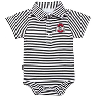 Infant Garb Black/White Ohio State Buckeyes Carson Striped Short Sleeve Bodysuit