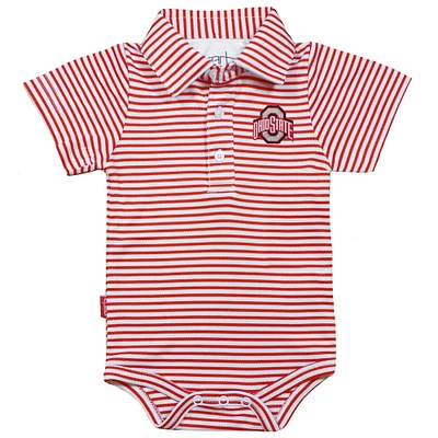 Infant Garb Scarlet/White Ohio State Buckeyes Carson Striped Short Sleeve Body