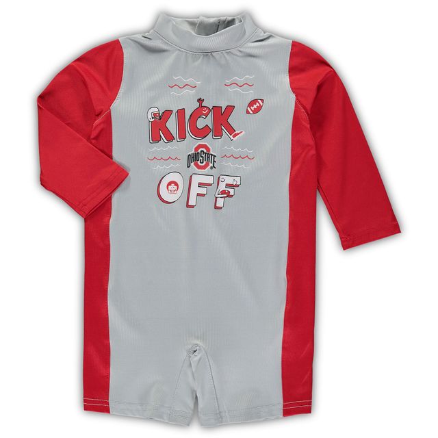 Combinaison de plongée Ohio State Buckeyes Wave Runner gris/écarlate pour bébé