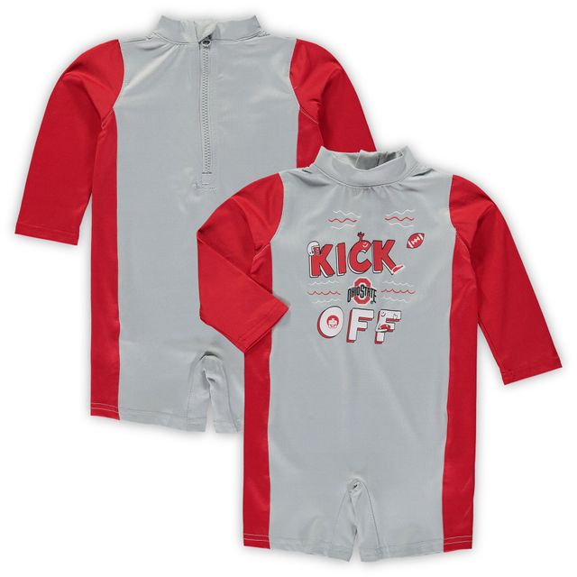 Combinaison de plongée Ohio State Buckeyes Wave Runner gris/écarlate pour bébé