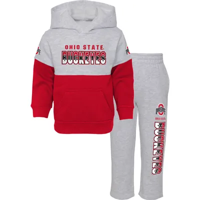 Ohio State Buckeyes Infant Playmaker Pullover Hoodie & Pants Set - Heather Gray/Scarlet