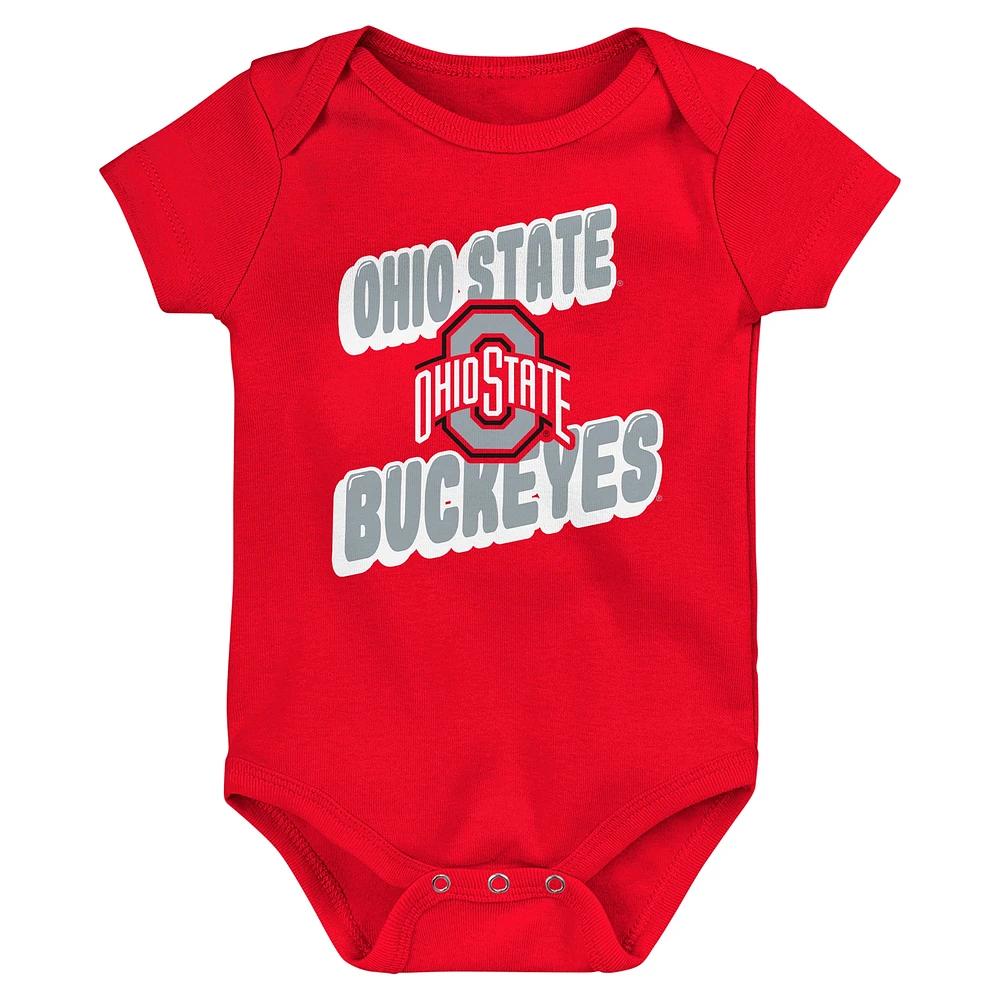 Lot de 3 bodies pour bébé Ohio State Buckeyes Sunday Comics