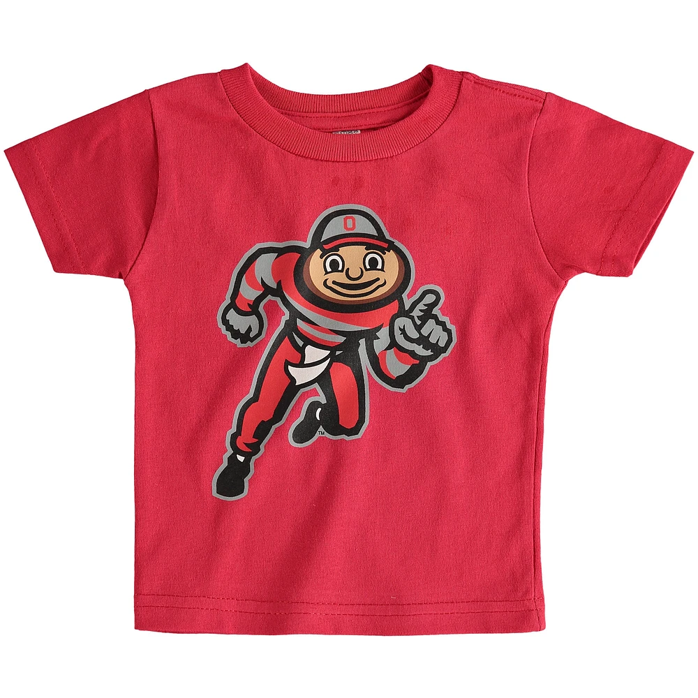 T-shirt à gros logo Scarlet Ohio State Buckeyes pour bébé