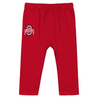 Ensemble body à manches longues et pantalon pour bébé Scarlet Ohio State Buckeyes Double Up