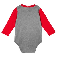 Ensemble body à manches longues et pantalon pour bébé Scarlet Ohio State Buckeyes Double Up