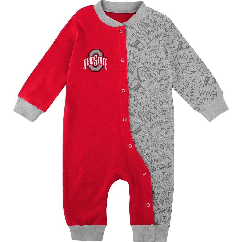 Infant Scarlet Ohio State Buckeyes Playbook Two-Tone Sleeper