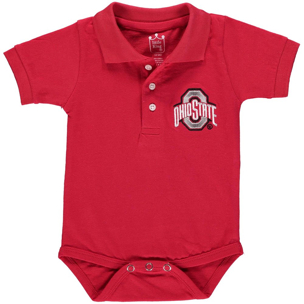 Infant Scarlet Ohio State Buckeyes Polo Bodysuit