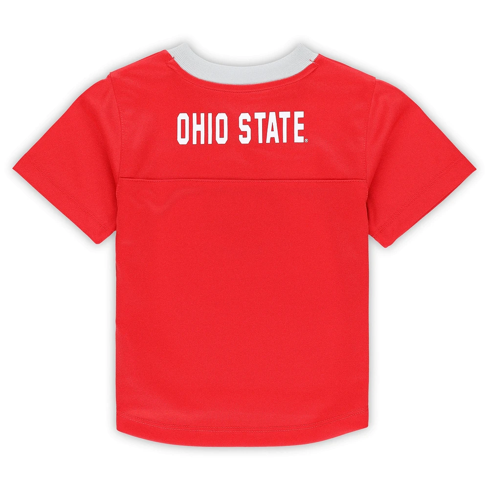 Infant Scarlet Ohio State Buckeyes Two-Piece Red Zone Jersey & Pants Set