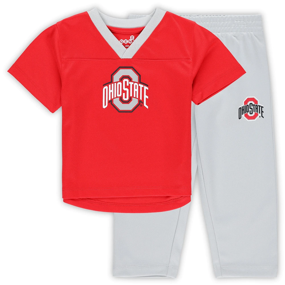 Ensemble maillot et pantalon deux pièces pour bébé Scarlet Ohio State Buckeyes Red Zone