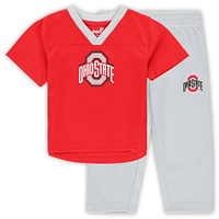 Infant Scarlet Ohio State Buckeyes Two-Piece Red Zone Jersey & Pants Set