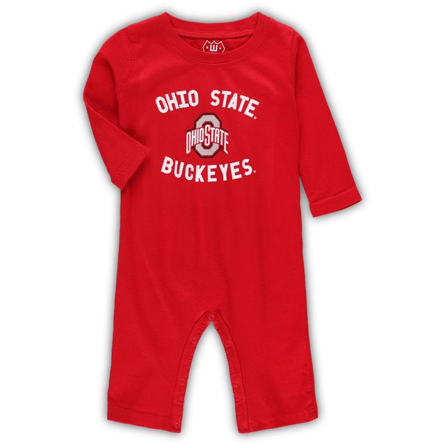 Wes & Willy Scarlet Ohio State Buckeyes Core Pull à manches longues pour bébé