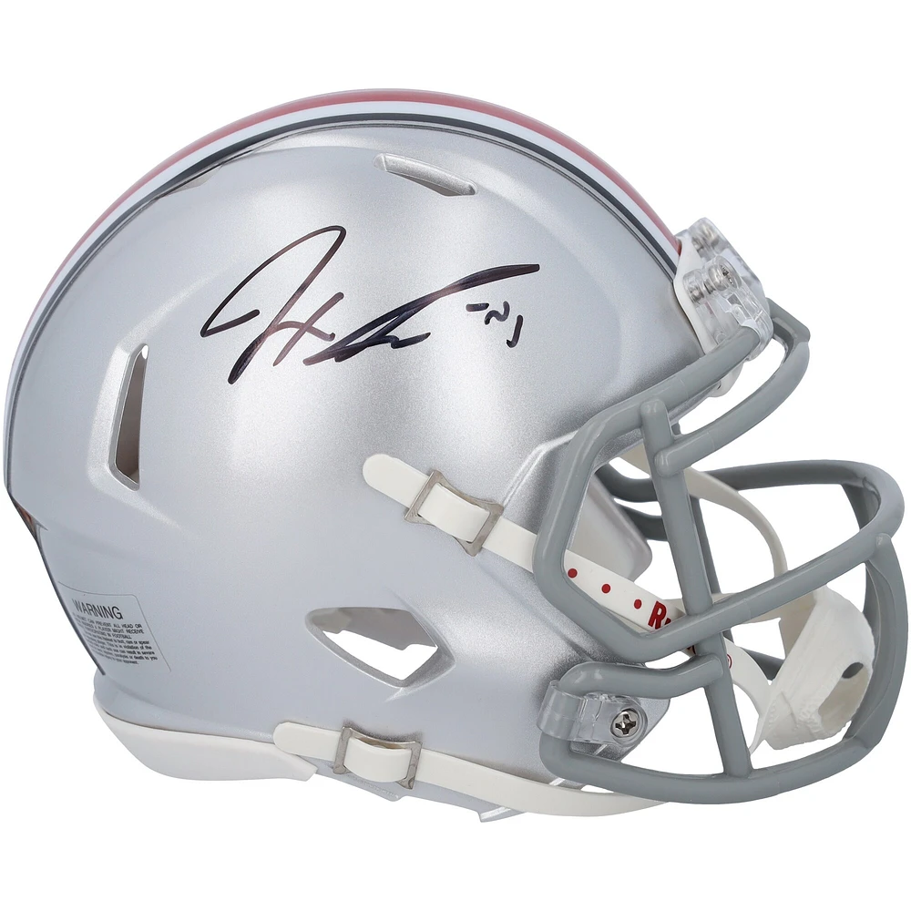 Jaxon Smith-Njigba Ohio State Buckeyes Autographed Riddell Speed Mini Helmet