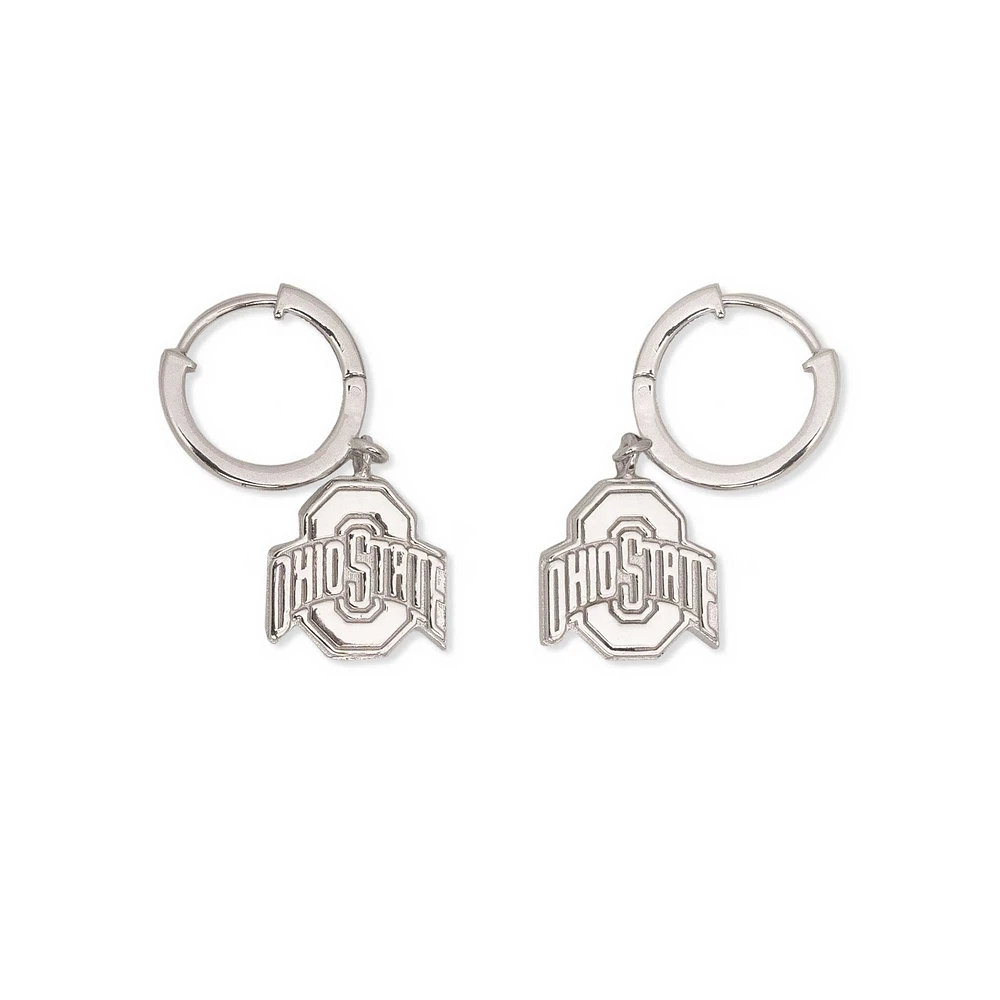 Lusso Silver Ohio State Buckeyes Hallie Earrings