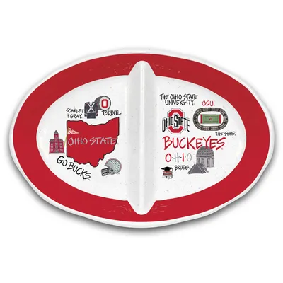 Ohio State Buckeyes Magnolia Lane Two-Section Melamine Platter